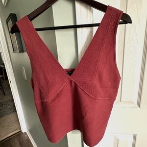 Banana Republic Factory Rib Knit Crop Tank - Berry Red - XL NWT